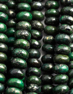 5583 - Grøn Jaspis med Pyrit 4,5x8,5mm