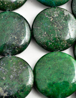 5585 - Green Jasper with Pyrite 7x25mm