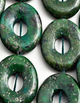 5586 - Green Jasper with Pyrite 6x25mm