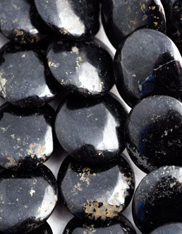 5652 - Obsidian mit Pyrit 5x16mm