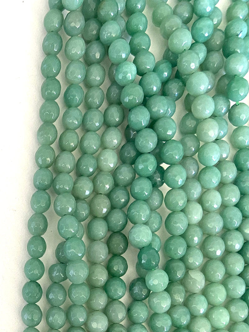 6054 - Faceted Jade 8mm