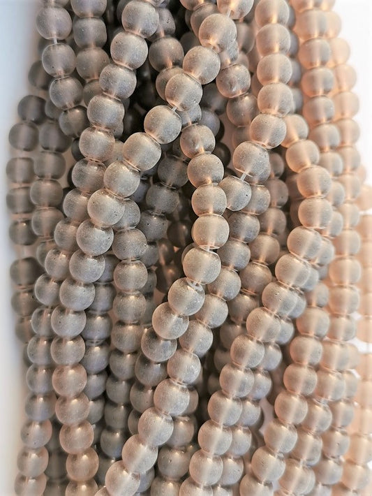 6321 - Frosted Smoky Quartz 6mm