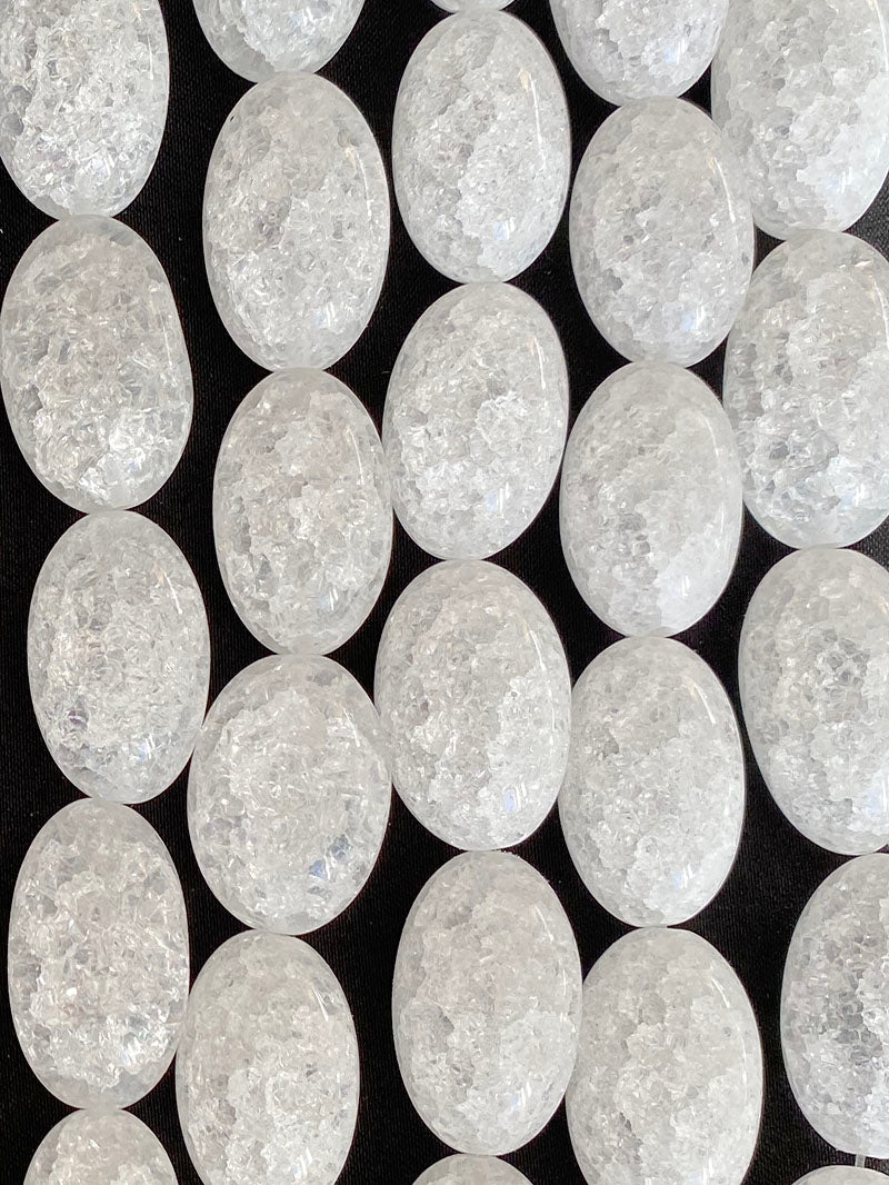 6384 - Frosted Rock Crystal 18x26mm