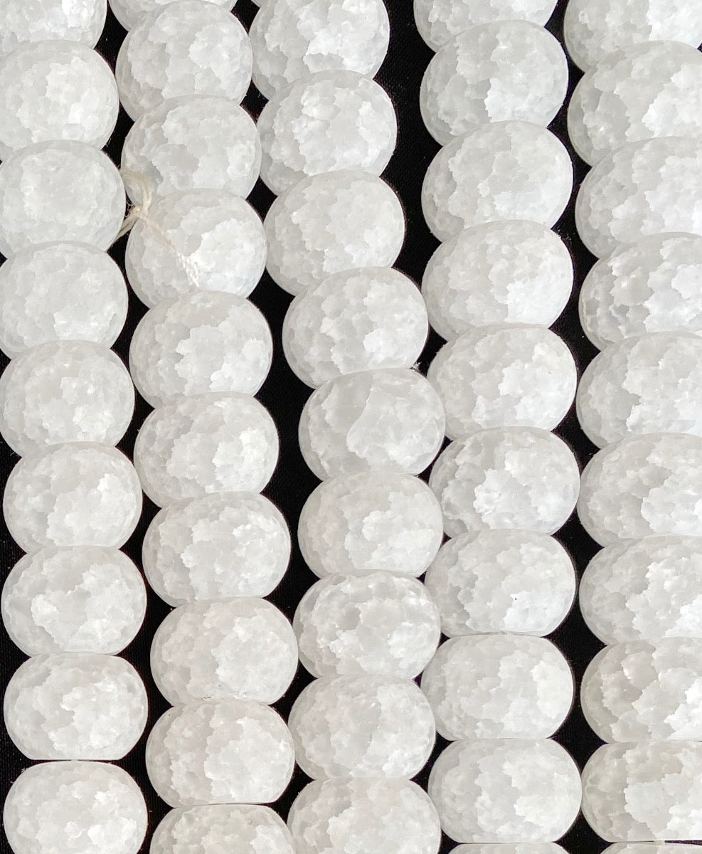 6386 - Matte Rock Crystal 14x18mm