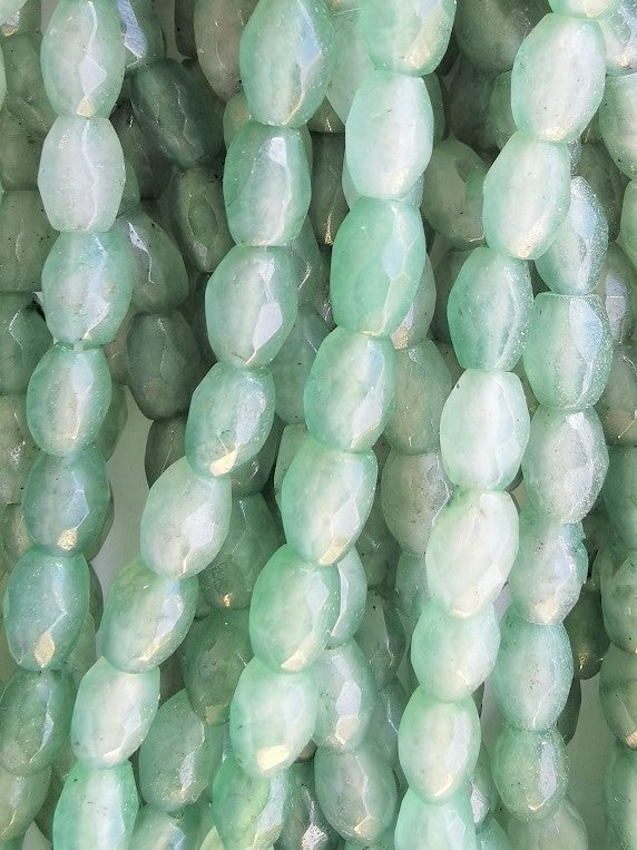 6431 - Facetteret Jade 9x10mm