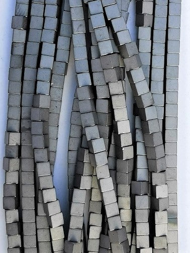 6646 - Matte Hematite 3x3x3mm