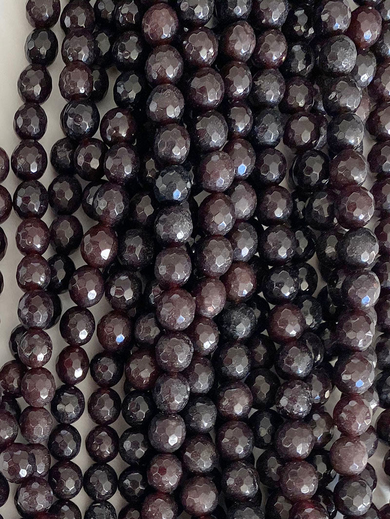 6754 - Facetteret Obsidian 8mm