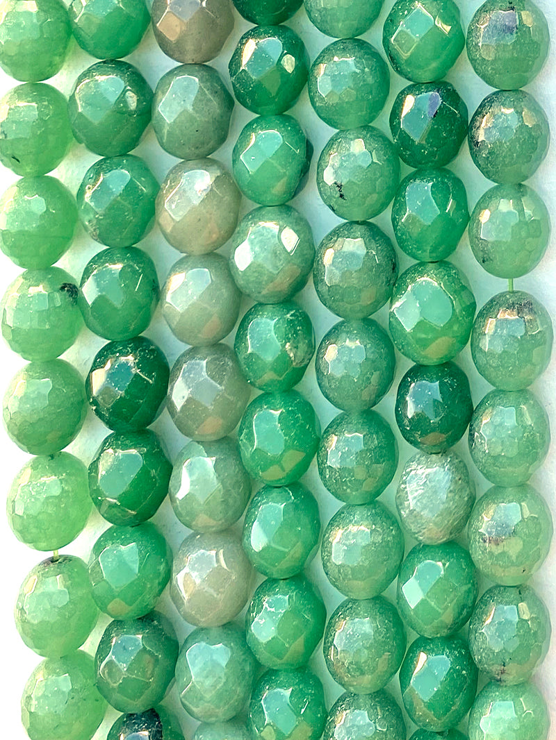6837 - Facetteret Jade 8mm