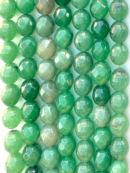 6837 - Facetteret Jade 8mm