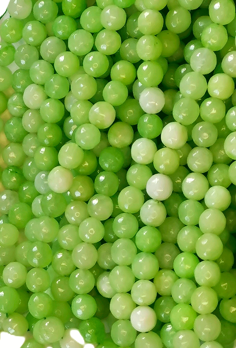 6977 - Facetteret Jade 8mm