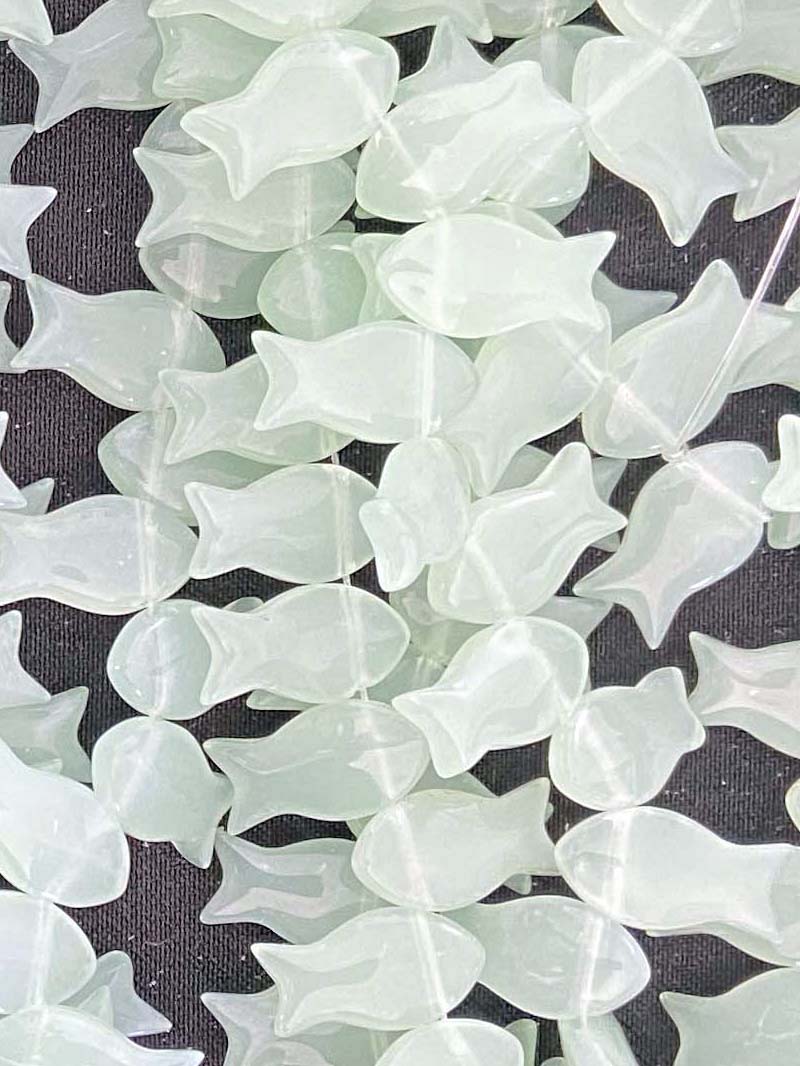 8015 - Weiße Glasstränge 15x8mm