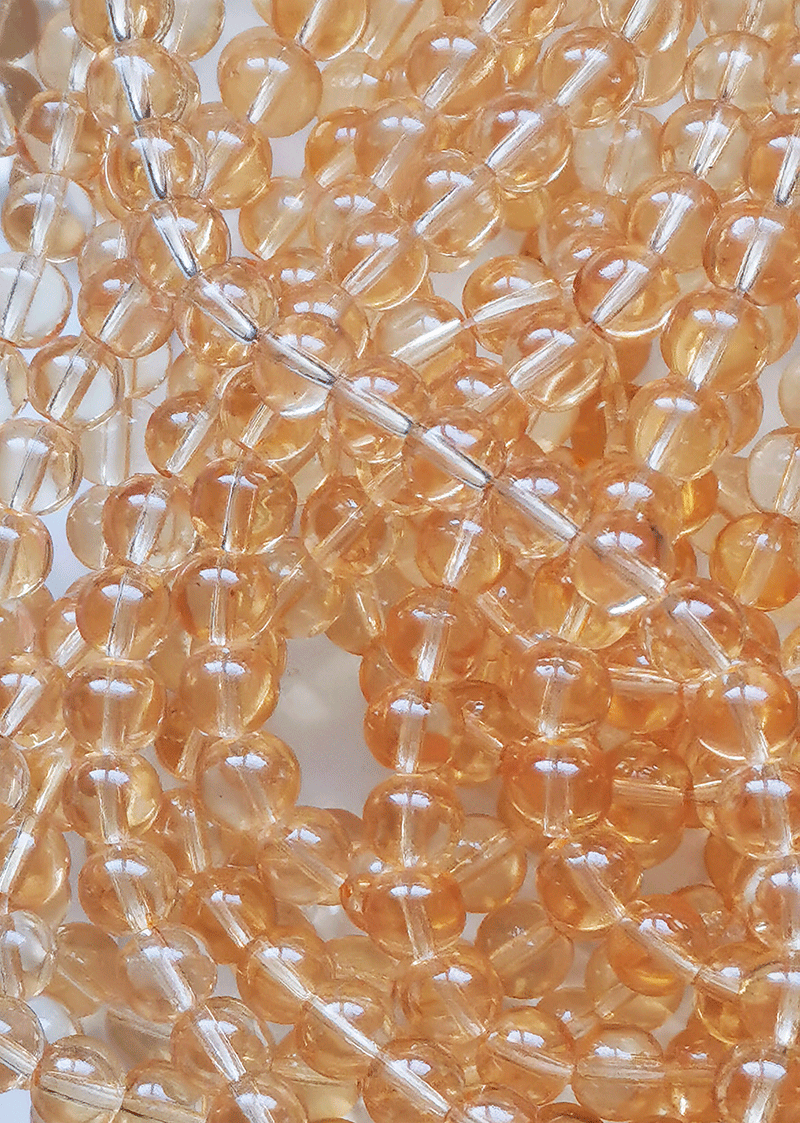8026 - Gelbe Glasperlenkette 8mm