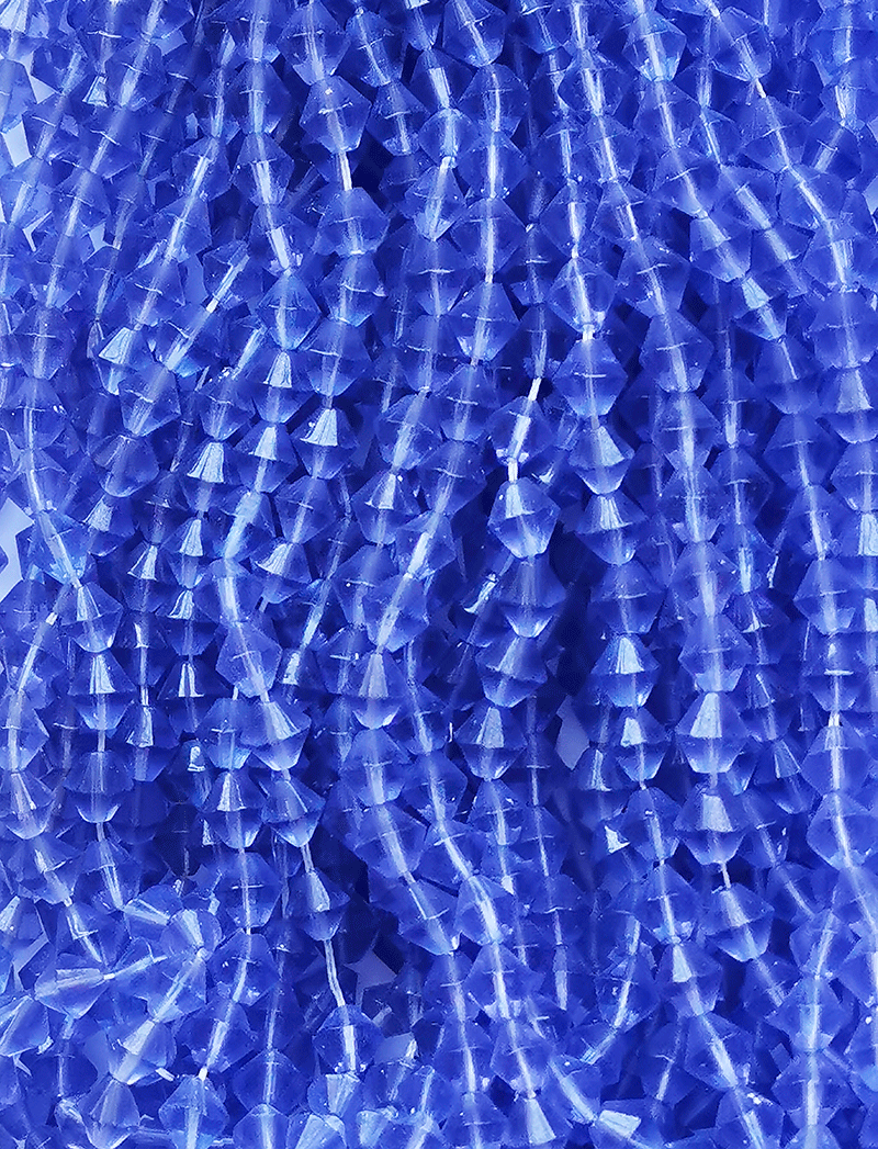 8034 - Blaue Glasperlenkette 6mm
