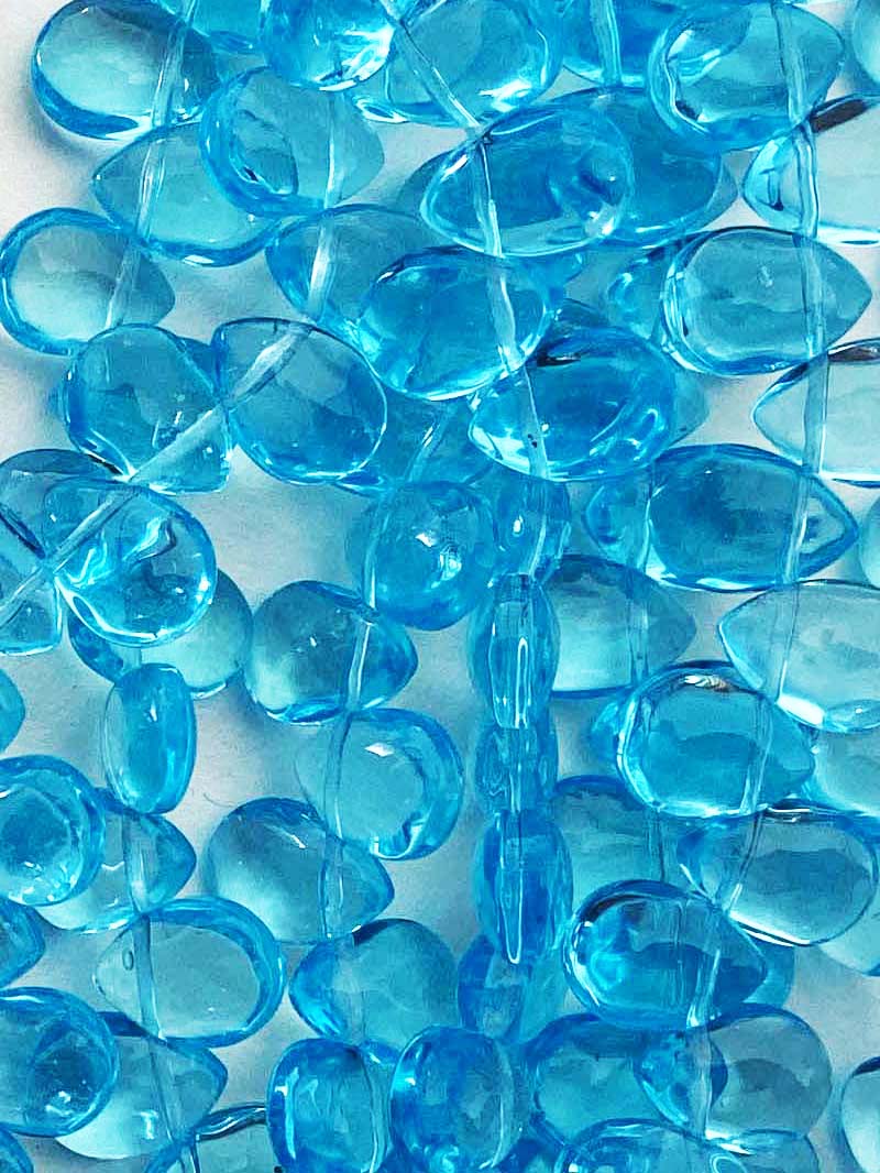 8041 - Blaues Glas strang 12x9mm