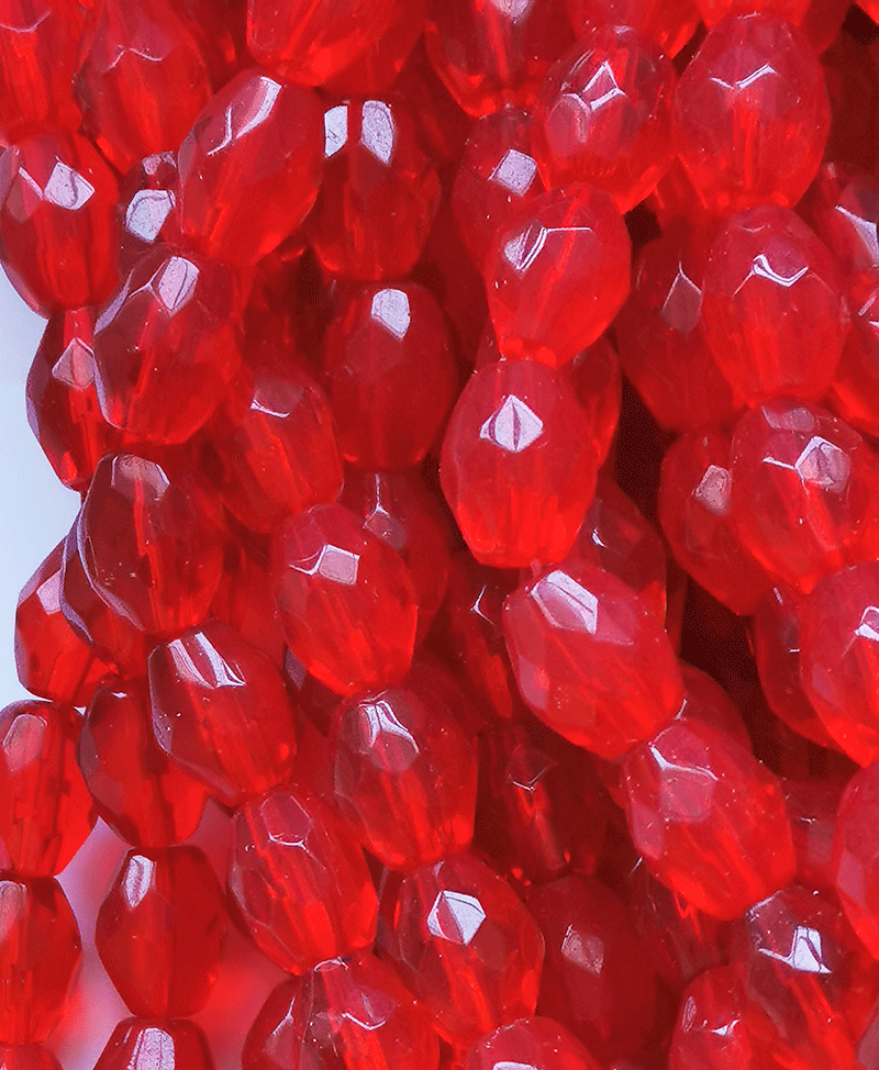 8126 - Rote Glasstränge 13x10mm
