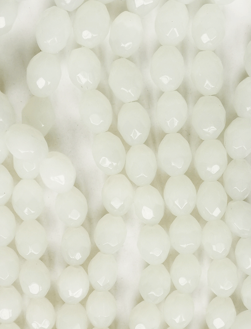 8165 - White Glass Strand 16x12mm