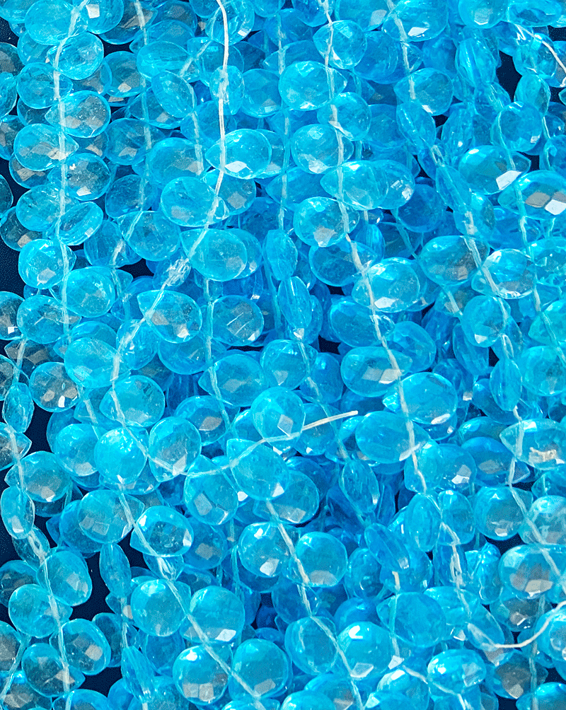 8189 - Blaue Glasperlenschnur 12x9mm