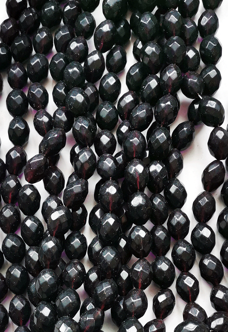 8296 - Black Glass string 16x12mm